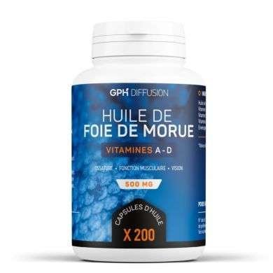 GPH HUILE DE FOIE DE MORUE 500 MG 200 CAPSULES